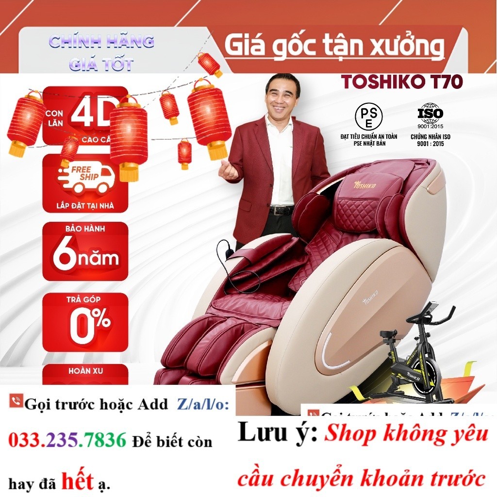 <new> Ghế Massage Đa Năng Toshiko T70 điều khiển giọng nói sở hữu con lăn 4D