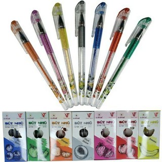 Bút gel gstar glitter - nhũ kim tuyến hương trái cây