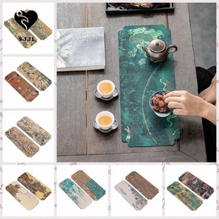 Sjjl vải trà, tranh cổ khăn trà trung quốc chống thấm nước, thảm trải bàn phong cách trung hoa vải hai mặt trà bàn trà