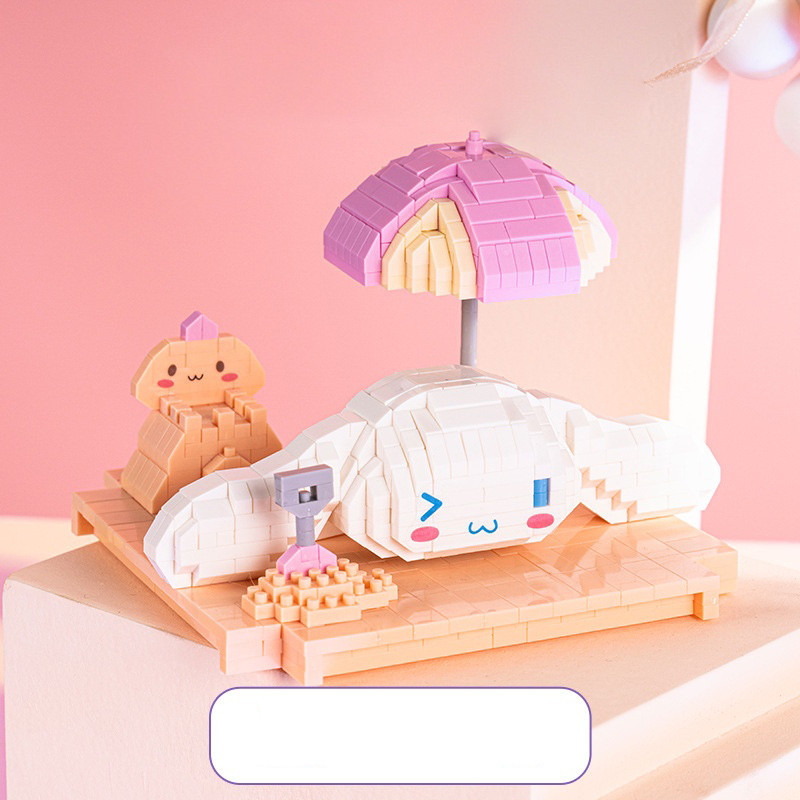 Mô hình lắp ráp Cinnamoroll đáng yêu-đồ chơi Trang trí đồ tạo hình bàn-Một món quà cho một cô gái