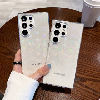Ốp Lưng Trái Tim Trong Suốt Chống Sốc Dày Cho Samsung Galaxy S22 S23 FE S24 Plus S23 Ultra A14 A24 A34 A54 A53 A35 A15 A55 5G Vỏ Silicon Mềm