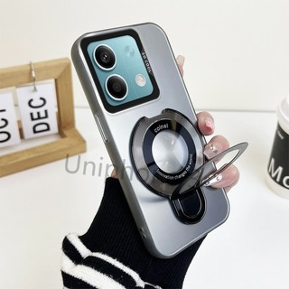 Vỏ khung sang trọng Redmi note 13 5G PRO 5G PRO + vỏ cứng mờ acrylic dày chống sốc có giá đỡ hút từ tính tròn