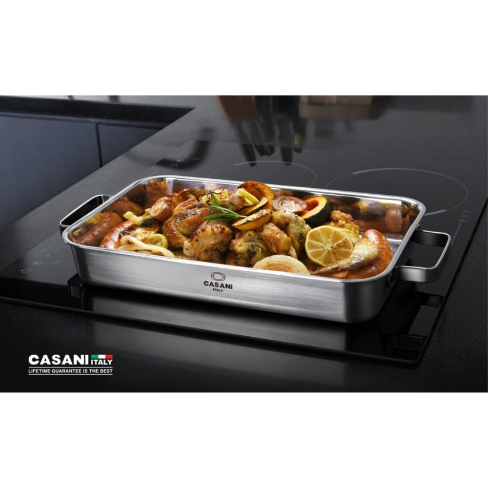 Chảo rán vuông rộng Cảm ứng inox 3 lớp