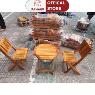 Bộ bàn ghế ban công xếp gỗ