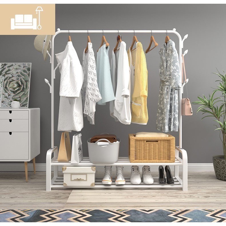 Giá Treo Quần Áo Kệ Treo Quần Áo Kim Loại Đơn Giản Chắc Chắn Tiện Lợi 2 Giàn Phơi 2 Tầng | BigBuy360 - bigbuy360.vn