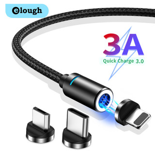 Elough 3a cáp từ loại c sạc siêu nhanh micro usb cáp usb c nam châm sạc cho điện thoại di động dây dây