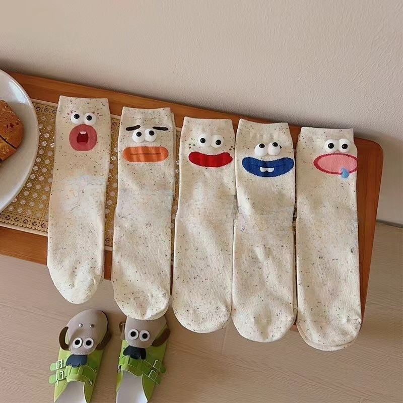 Hip Hop Socks, Funny Big Mouth Mid Tube Socks, New Personalized Design for Men and Women, Fun and Ha