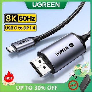 Cáp sạc UGREEN 8k60hz đầu cắm USB C sang đầu cắm dp bện nylon cho màn hình/ máy chiếu/ hdtv/ máy tính xách tay