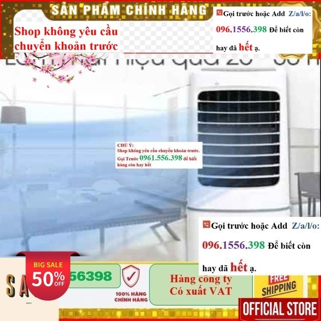 <Rẻ>   Quạt điều hòa hơi nước Midea AC200-17JR 50lit nước 200w- Mới 100%