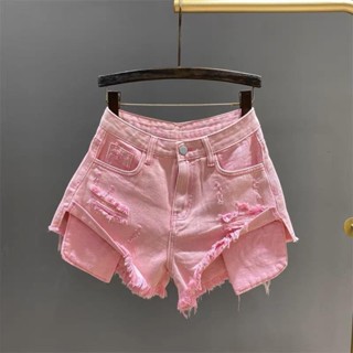 Quần đùi jean kaki rách lộ túi hot trend- Q049 GUUU