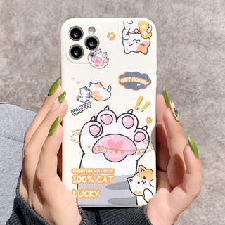 Ốp lưng silicon màu bảo vệ camera cat lucky - e139