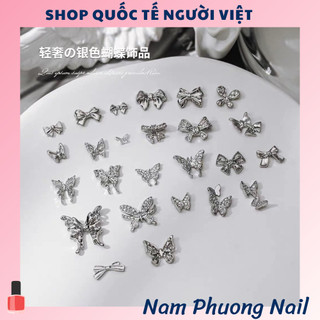 Túi 10 charm mini size bé đính móng, charm xinh, charm bướm nơ đủ loại