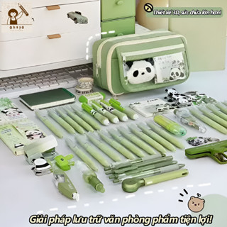 hộp bút nhiều ngăn Panda Mới Chín Lớp Dung Tích Lớn Trong Suốt Hộp Đựng Bút Chì Cô Gái Dễ Thương Trường Tiểu bóp viết
