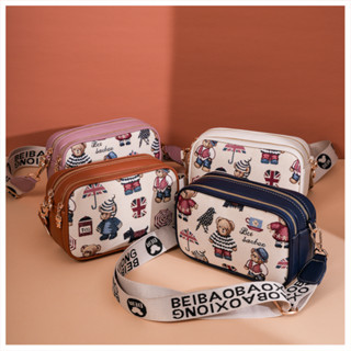  Túi đeo chéo nữ Fullbox thời trang họa tiết gấu beibaobao hàng quảng châu cao cấp T787 