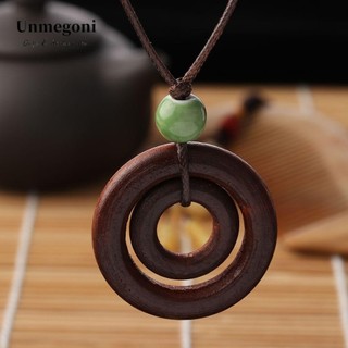 Unmegoni Dây chuyền mặt gỗ đính hạt