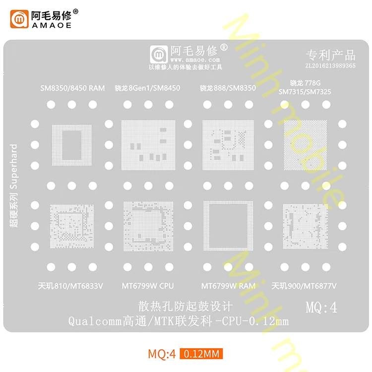 Vỉ MQ4 CPU SM8350/ 8450/ 7325/ MT6833V/ 6877V/ 6799W