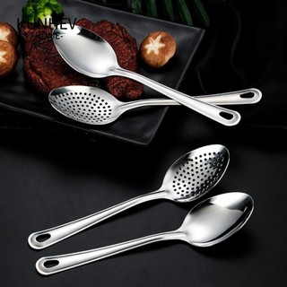 Kunhev thìa lọc, bộ đồ ăn thìa rây inox 304, thìa salad lớn đục lỗ chất lượng hộ gia đình