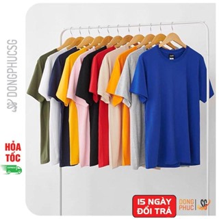Áo thun trơn basic phông unisex nam nữ ulzzang cá tính cổ tròn thun dày dặn nhiều màu DONGPHUCSG