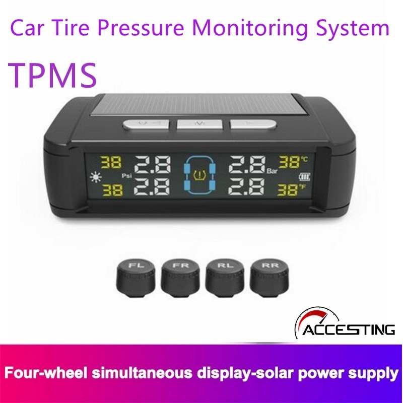 TPMS Universal Tire Pressure Alarm Monitoring System Car Tire Pressure Monitoring System Solar Panel