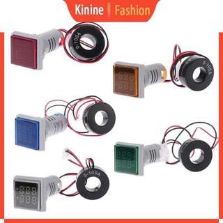 Kin vuông màn hình kép vôn kế ampe kế led đồng hồ đo điện áp kỹ thuật số ac 60-500v 0-100a đồng hồ đo dòng điện áp bền