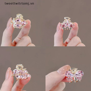 Tomj Thời Trang Mini Cua Kim Loại Kẹp Tóc Nhỏ Phụ Kiện Tóc Cho Nữ Cô Gái Hồng Kim Cương Giả Nơ Hoa Tóc Pin Bên Nổ Kẹp VN