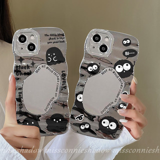 Dành Cho Oppo A38 A74 A17k A18 A57 A58 A96 A17 A52 A16 A98 A12 A16s A53 A5s A78 A7 A77 A31 A9 A76 A3s A54s A1K A77s Reno 8T 7 8 4F 5 Ma May Mắn Bóng Than Dễ Thương Trang Điểm Vỏ gương