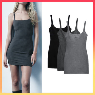 Zara Za Spring Phong cách mới Váy sáo Mini ngắn Váy sọc 4661269 4661302