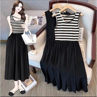 🌸Hàng Order🌸Váy Đầm Bigsize Len Tăm Phối Màu Cách Điệu Dáng Xoè Nữ Tính Trẻ Trung🌸 Hàng Quảng Châu