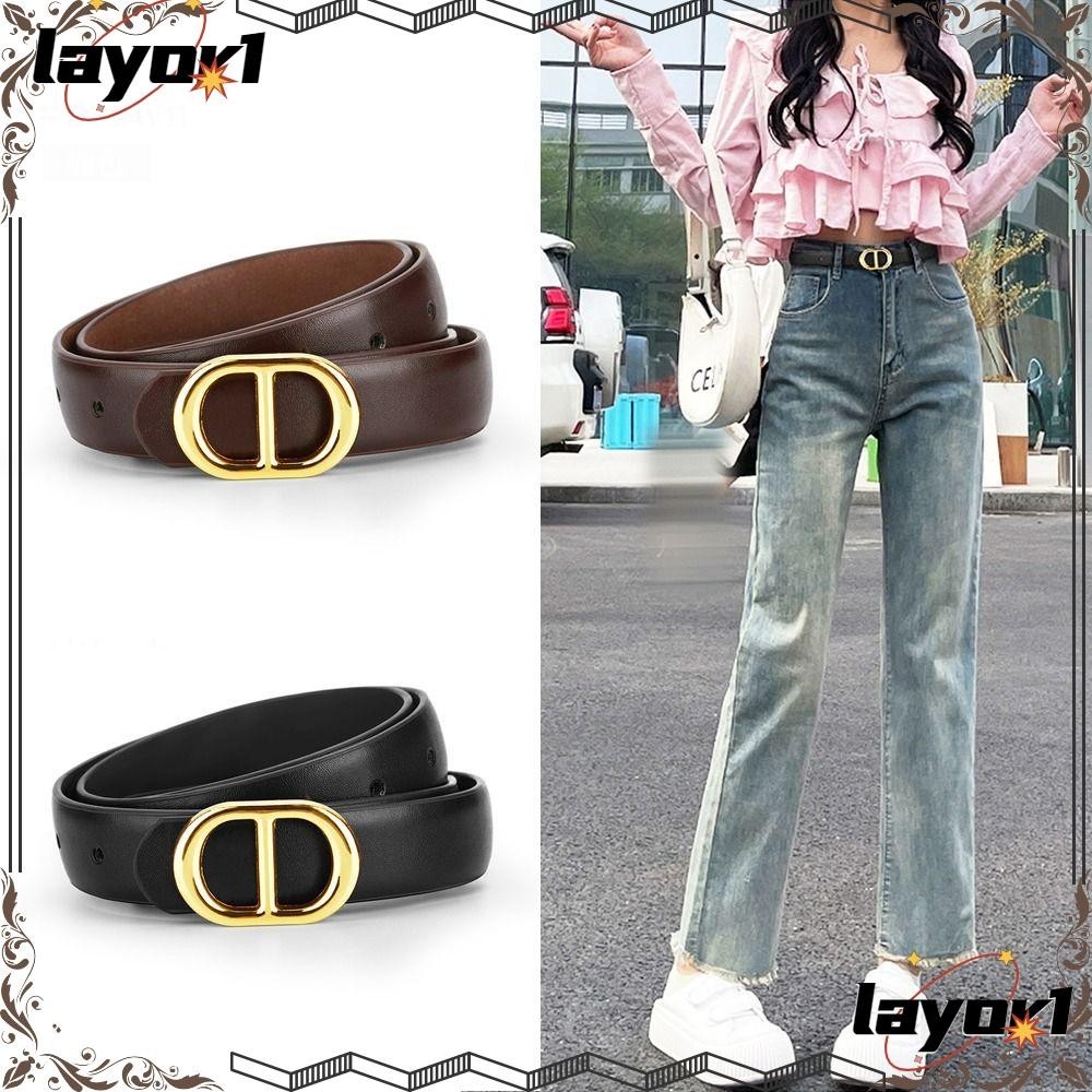 Dây thắt lưng bằng da LAYOR1, Thiết kế sang trọng Thắt lưng khóa bướm