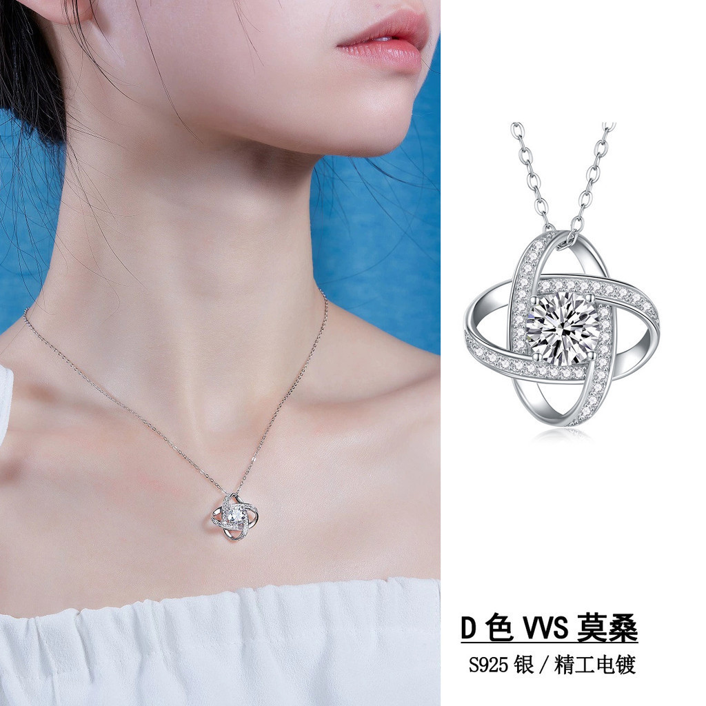 Chất Lượng Cao Moissanite S925 Bạc Vòng Cổ Moissanite Mặt Dây Chuyền Chuỗi Xương Đòn Thời Trang