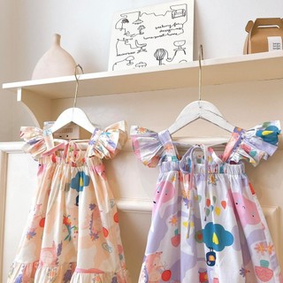 Váy cánh tiên cho bé gái, váy xinh bé gái kiểu dáng đuôi cá O.P Kids 5462 , váy 2 dây cánh tiên chất thô cotton Hàn