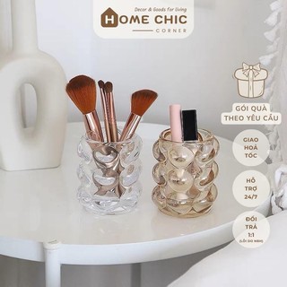 Lọ thủy tinh cắm cọ trang điểm hộp cắm bút viết phong cách Hàn Quốc | HOME CHIC CORNER