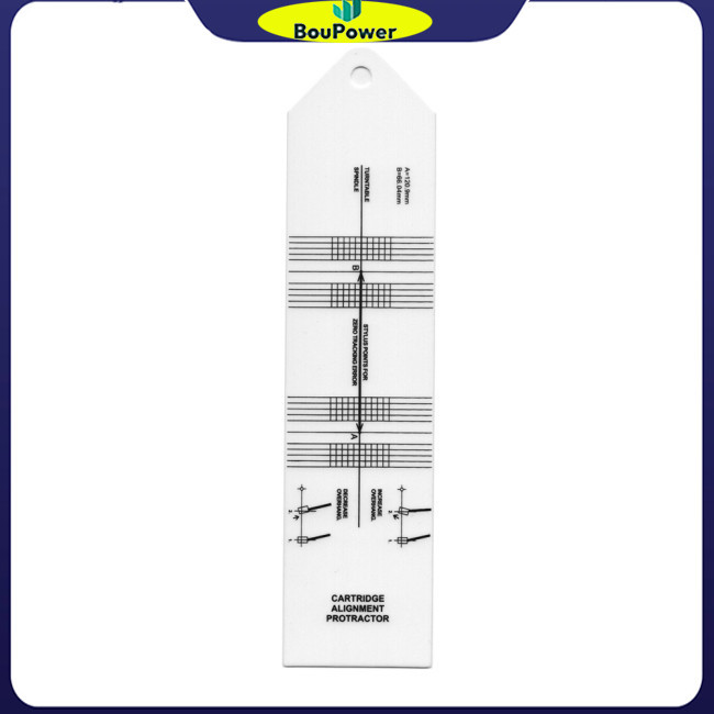 Boupower Cartridge Alignment Protractor Acrylic Turntable Cartridge Alignment Protractor Tool Vinyl Hiệu chuẩn