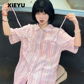 XIEYU Áo Sơ Mi áo sơ mi nữ áo kiểu hàn quốc rực rỡ nhí nhảnh Thoải mái thông thường WCS2430LFO 12Z240321
