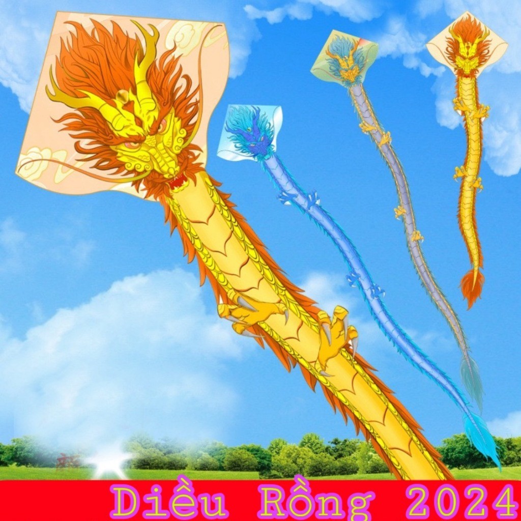 Diều Con Rồng Cho Bé - Mẫu Mới 2024 COMBO 1 Tặng 1 Diều Cực Độc Lạ