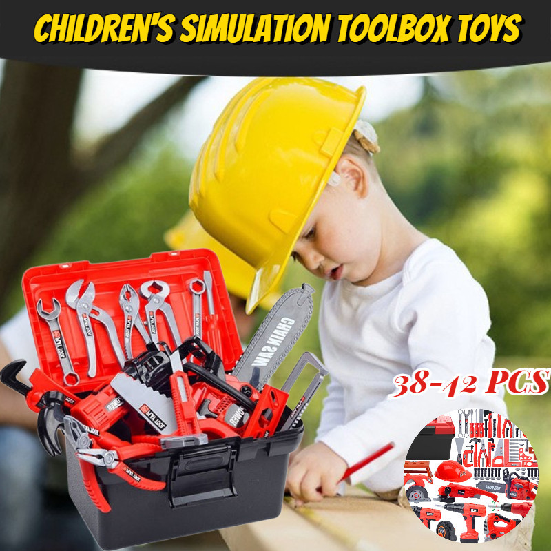 Trẻ Em Hộp Đựng Bộ Đầy Đủ Của Bé Mô Phỏng Dụng Cụ Dụng Cụ Sửa Chữa Máy Khoan Điện Tua Vít Dụng Cụ Đồ Chơi Giáo Dục