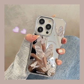 Gương Mạ Bướm Ngôi Sao Cao Cấp Thích Hợp Cho iPhone15promax Vỏ Điện Thoại Apple 14 13 12 11 XR XSMAX 7plus 8PLUS Vỏ Bảo Vệ Chống Sốc