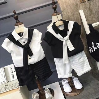  Quần áo trẻ em Bộ đồ mùa hè bé trai Phong cách mới 5 đẹp trai 7 mùa hè 8 bé trai 9 quần áo Bộ đồ 0,5kg