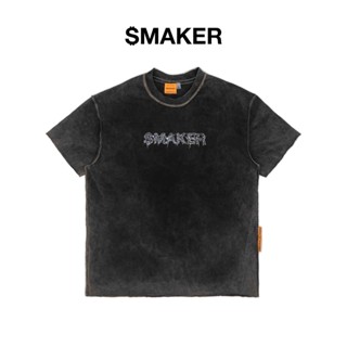 [SMAKER] Áo thun màu xám vải 100% cotton washed - SMAKER WEB WASHED TEE IN GREY