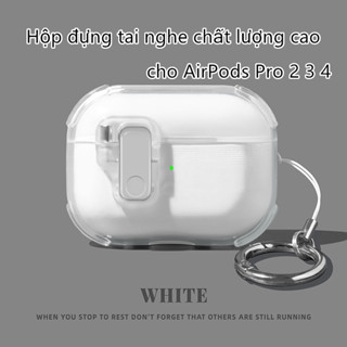 Vỏ Bảo Vệ Hộp Sạc Tai Nghe Mềm Có Móc Khóa Tháo Rời Được Airpods Pro 2 / 3 / 4