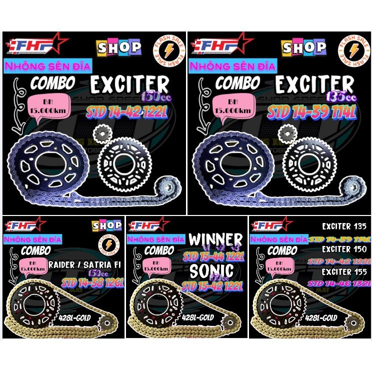SÊN NHÔNG DĨA / XÍCH GẮN MÁY HONDA YAMAHA -FHF RACING A3T 8866 00