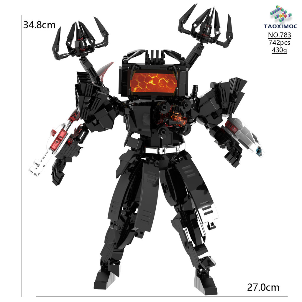 742PCS Đen Ký Sinh Trùng Titan TV Người Lego Skibidi Toilet Titan TVman Khối Xây Dựng Đồ Chơi Trẻ Em