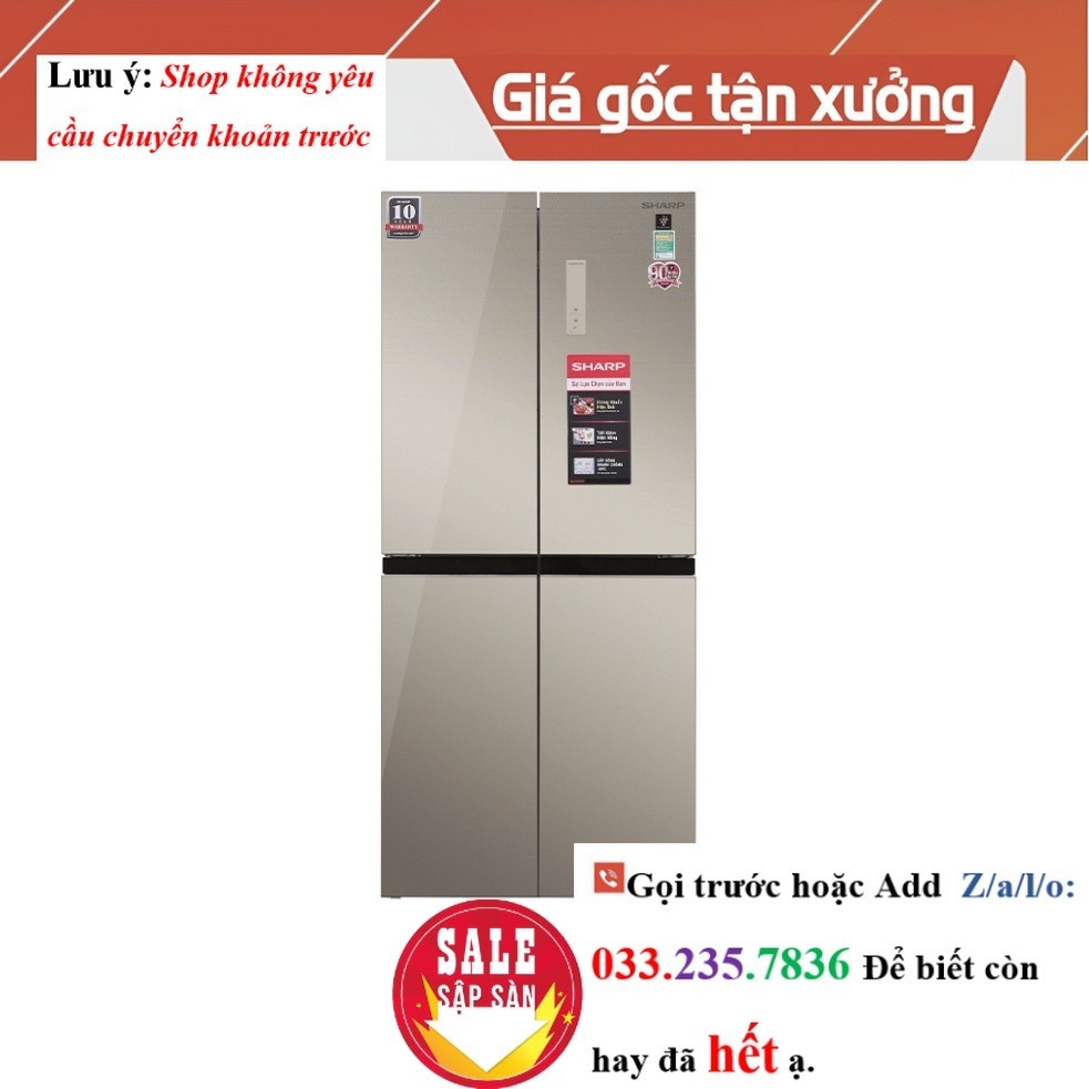 Tủ Lạnh Sharp Inverter 401 Lít SJ-FXP480VG-CH <New>