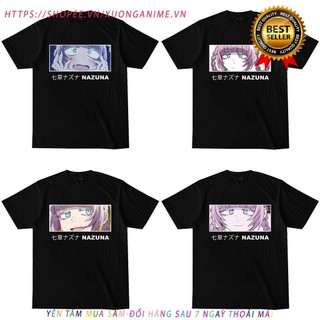 HOT Áo nam Nữ Cổ Tròn aogau.store Màu Trắng Đen In Chữ Call of the Night Nanakusa Nazuna
