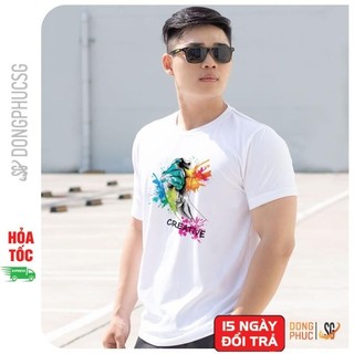 Áo thun unisex nam nữ hội nhóm CREATIVE độc đáo phông trắng cổ tròn thun cotton mềm mịn ANL1002 | SG