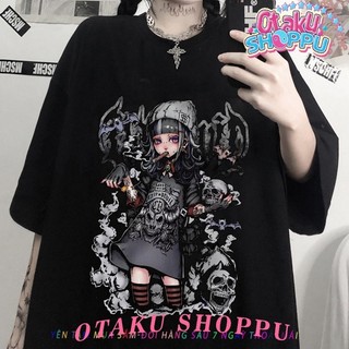 NEW Áo thun dáng rộng phong cách gothic thời trang mùa hè cho nữ
