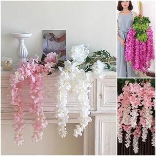 Nhân Tạo Treo Hoa Wisteria Mô Phỏng Hoa Lá Nhiều Màu Sắc Treo Chậu Nhà Khách Sạn Đồ Cưới