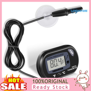Máy đo nhiệt độ bể cá kỹ thuật số Yamaler LCD Nhiệt kế hồ cá có cốc hút