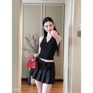 Set Yếm CV Hoa Chouchou - Đen