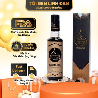 Nước tỏi đen thực phẩm chức năng số 1 Việt Nam thương hiệu Linh Đan, lên men theo công nghệ Nhật Bản chai 300ml